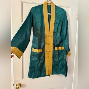 Elegant Teal and Gold Kimono style jacket (never used! New)
